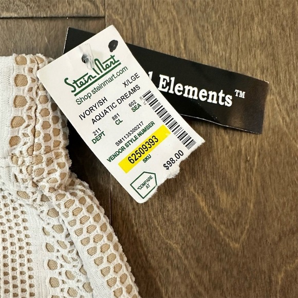 Travel Elements Skirt Womens XL Ivory Striped Straight Pencil Knee Pull On - Picture 4 of 9